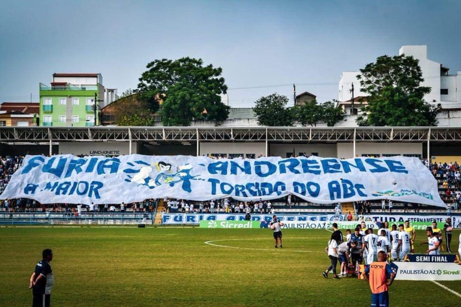 Faixa da Fúria Andreense na arquibancada do E.C. Santo André